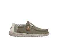 HEY DUDE vegan WALLY Break Stitch mows Uomo sneakers verdi cotone bio estive traspiranti - Colore: Verde, Taglia: 43