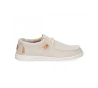 HEY DUDE vegan WALLY Stretch Scarpe Uomo sneakers panna estive lacci traspiranti - Colore: Bianco, Taglia: 45