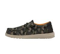 Hey Dude® Wally Camodino Kid Shoes - Unisex - Design Ultralight - Tomaia in tela di cotone - Fodera in cotone, Muschio, 3 Big Kid