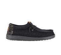 Hey Dude Wally Flex Knit Black/Charcoal Taglia 15, scarpe da uomo, mocassini slip-on da uomo, comodi e leggeri