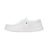 Hey Dude Wally Scarpa in tela elasticizzata da uomo, bianco/bianco, 44.5 EU