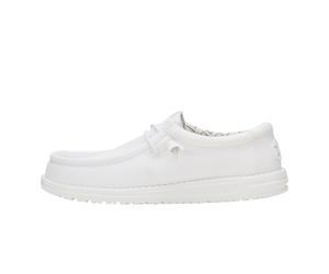 Hey Dude Wally Scarpa in tela elasticizzata da uomo, bianco/bianco, 44.5 EU