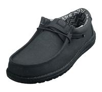 Hey Dude WALLY STRETCH CANVAS Loafer Shoes da Uomo Nero Black - 43 EU