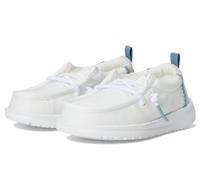 Hey Dude Wally Summer Linen - Mocassini da bambino, Bianco/Grigio Pietra, 8 Toddler