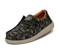 Hey Dude Wally Youth Camodino, Moccasin Bambini e ragazzi, Verde (Muschio), 32 EU