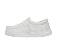 Hey Dude Wally Youth Slub Canvas, Moccasin Bambini e ragazzi, Bianco, 32 EU