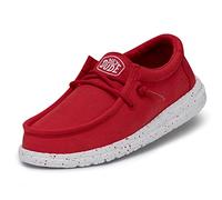 Hey Dude Wally Youth Slub Canvas, Moccasin Bambini e ragazzi, Rosso, 34 EU