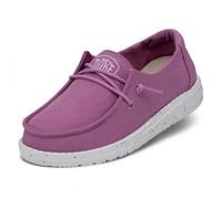 Hey Dude Wendy Youth Slub Canvas Moc Toe Shoes, Viola., 31 EU