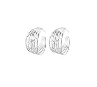 Hey Happiness Orecchini 'Multi Band Crystal Hoop' argento Donna - Abbigliamento - Occasioni - Matrimonio - Per la madre della sposa - Scarpe e accessori - Gioielli Hey Happiness One Size