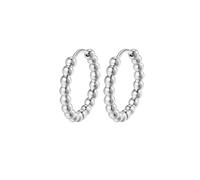 Hey Happiness Orecchini 'Small Beaded Hoop' argento Donna - Abbigliamento - Occasioni - Matrimonio - Per la madre della sposa - Scarpe e accessori - Gioielli Hey Happiness One Size