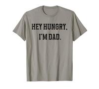 Hey Hungry I'm Dad Funny Dad Joke Humor Minimal Retro Citazione Maglietta