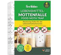 Hey Nature Trappole Antitarme Alimentari, 4 Pezzi, Senza Insetticidi | Massimo effetto attrattivo per rilevare l’infestazione, trappole di monitoraggio contro le farfalline alimentari