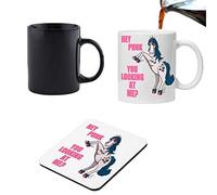 Hey punk you lookin at Me? Blackadder unicorno ' - Fun novità 311,8 gram tazza e sottobicchiere in ceramica