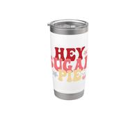 Hey Sugar Pie Retro Tipografia Cuori Stelle Design Bicchiere termico in acciaio inox doppia parete