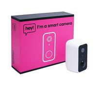 hey! Telecamera di sicurezza intelligente per esterni, wireless, audio a 2 vie, visione notturna, visione a 120°, sensore di movimento da 12 m, telecamera di sicurezza per esterni impermeabile IP65