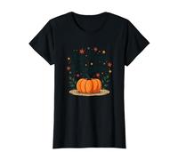Hey There Zucca Autunno Foglie Carino Saluto Maglietta, Donna, Nero, S