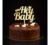 Hey - Topper per torta per bambini, per rivelare il genere, decorazione personalizzata con scritta "Mama To Be", regalo per baby shower, per neonati e ragazze, oro