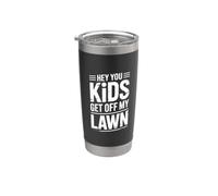 Hey You Kids Get Off My Lawn Sarcasmo da vecchio scherzo |- Bicchiere termico in acciaio inox doppia parete