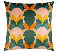 Heya Home Cuscino imbottito in poliestere in velluto Art Déco Raeya