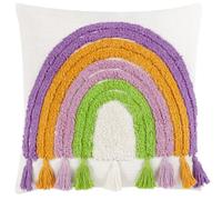 Heya Home Fodera per cuscino trapuntata in cotone con nappe arcobaleno