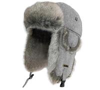 HEYANN Berretto da Aviatore Unisex Rib Bomber Aviator Pilot Hat Faux Cappello Invernale Russo Berretto da Uomo Cappello da Aviatore Cappello Invernale paraorecchie (Grigio hua-qingzilan)