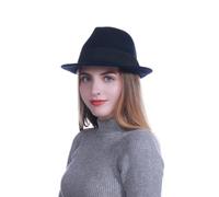 HEYANN Cappelli Fedora - Cappello alla Moda in Feltro per Uomo e Donna in Feltro di Lana da Uomo a Tesa Corta con Elegante Cappello Panama (Blu Mare, M)