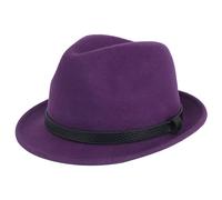 HEYANN Cappello in Fedora - Cappello alla Moda in Feltro per Uomo e Donna in Feltro di Lana da Uomo a Tesa Corta con Elegante Cappello Panama (Viola-a, L)