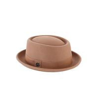 HEYANN Cappello in feltro di lana per uomo e donna, cappello trilby classico rotondo Porkpie vintage Fedora cappelli invernali da gentiluomo derby bombetta per matrimoni galleria d'arte, Cachi scuro