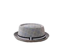 HEYANN Cappello vintage Pork Pie - traspirante e protettivo dal sole, cappello estivo unisex per uomini e donne, elegante cappello da spiaggia a tesa corta in tessuto di poliestere, Blu, M
