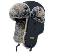 HEYANN Faux Fur Trapper Hat-Taslan Fabric Cappello da Aviatore, Nero-Blackyang, S/M Unisex-Adulto