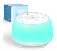 HEYAXA Macchina audio a rumore bianco con luce notturna a 7 colori, 34 suoni lenitivi, macchina audio portatile per bambini, adulti e bambini, con 30 livelli di volume, 4 timer, luminosità regolabile