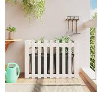 heybb Fioriera a Recinzione Bianca 100x50x70cm in Massello Pino, Orto Verticale Rialzato da Esterno per Balcone e Giardino, Mini Orto per Piantine