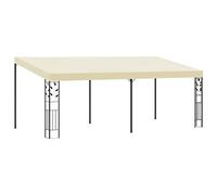 heybb Gazebo a Parete 6x3x2,5 m Crema,Gazebo Pergola Con Telo Impermeabile Richiudibile E Struttura Rettangolare In Acciaio Inossidabile Ad Alta Densità, Per Arredo Giardino, Terrazzo e Attività Comme