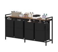 Heybly Cesto portabiancheria da 3 × 12,5 l, con grande organizer da scrivania, per l'organizzazione della lavanderia, il bagno e il dormitorio, borse per la biancheria su ripiano portaoggetti rustico