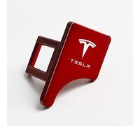 HEYCE 2 pezziClip per Fibbia per Cintura di Sicurezza Auto per Tesla Model 3 Model X Model Y, Fibbie di Blocco per Cintura di Sicurezza per Auto nascoste,Red