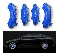HEYCE 4 Pezzi Copri Pinza Freno per Auto per Tesla Model Y Copri Pinza Freno in Lega di Alluminio Personalizzato, Freno Ruota Auto Copri Pinza Freno Durevole,Blue-19inches