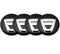 HEYCE 4 x 56 mm Logo coprimozzo coprimozzo Badge Logo Adesivi Adatto per Dacia Duster Logan Sandero Lodgy Stepway, coprimozzo 3D coprimozzo Auto Logo Adesivi,Black