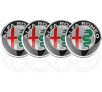 HEYCE Coprimozzo Tappi Copricerchi Ruota Coprimozzi Cerchioni coperture per mozzi 50mm per Alfa Romeo Mito 147 156 159 166 Giulietta Spider Stelvio,A