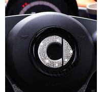 HEYCE Decalcomania del Logo del Volante con Trapano Flash Personalizzato, Accessori Interni Autoadesivo della Decorazione Dell'Auto per Smart Fortwo Forfour 453 451