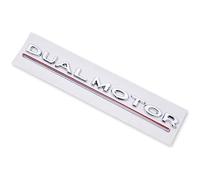 HEYCE Dual Motor Emblema con Lettere sottolineate per Tesla Model 3 Car Styling Refitting Adesivo per Badge Tronco ad Alte Prestazioni,Argento