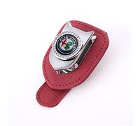 HEYCE Portaocchiali Portaocchiali per Visiera per Auto, Portaocchiali per Auto con Clip per Logo Portaocchiali Compatibile per Alfa Romeo Mito Giulia GT 156 159 147 155 Giulietta Stelvio,Red