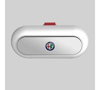 HEYCE Scatola Porta Occhiali per Auto per Alfa Romeo Giulietta Mito 4C 159 147 156 GT, Occhiali da Sole in Pelle Accessori Visiera per Occhiali,White