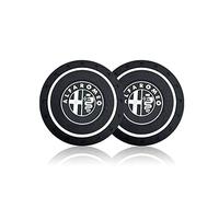 HEYCE Sottobicchiere portabicchieri per Auto, Confezione da 2 sottobicchieri Antiscivolo per Auto Universale sottobicchiere per Alfa Romeo Mito Giulietta Giulia Stelvio 4C 159 166 159 157 147 GT