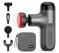 HEYCHY Mini Pistola Da Massaggio Calore, Pistola Da Massaggio A Tessuto Profondo, Massaggiatore Muscolare A Percussioni Portatile Con 4 Testine Di Massaggio Per Atleti