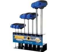 Heyco/Heytec 50813380080 - Set cacciaviti esagonali con impugnatura obliqua, incluso supporto di metallo, 2-10 mm, cromo vanadio, 8 pezzi