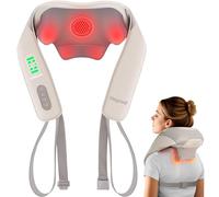 Heycool Massaggiatore cervicale con riscaldamento al grafene, massaggiatore senza fili per collo e spalle, cuscino massaggiatore shiatsu aggiornato per collo, spalle, schiena, regali