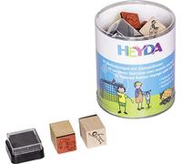 Heyda 204888489 Heyda 204888489 - Scatola per timbri (calciatore e cantiere), dimensioni: circa 1,5 x 1,5 cm