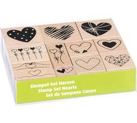 HEYDA Set di timbri "cuori", (larghezza x altezza x profondità): 120 mm x 30 mm x 100 mm