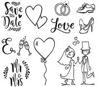 Heyda Set di timbri per Matrimonio, 11 Pezzi