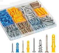 HEYDGBBZ Kit per Appendere Quadri per Decorazioni murali, ancoraggi 1SET, Set Combinato di ancoraggi e Viti per cartongesso, 5 Misure, aste per Tende Corte e Lunghe